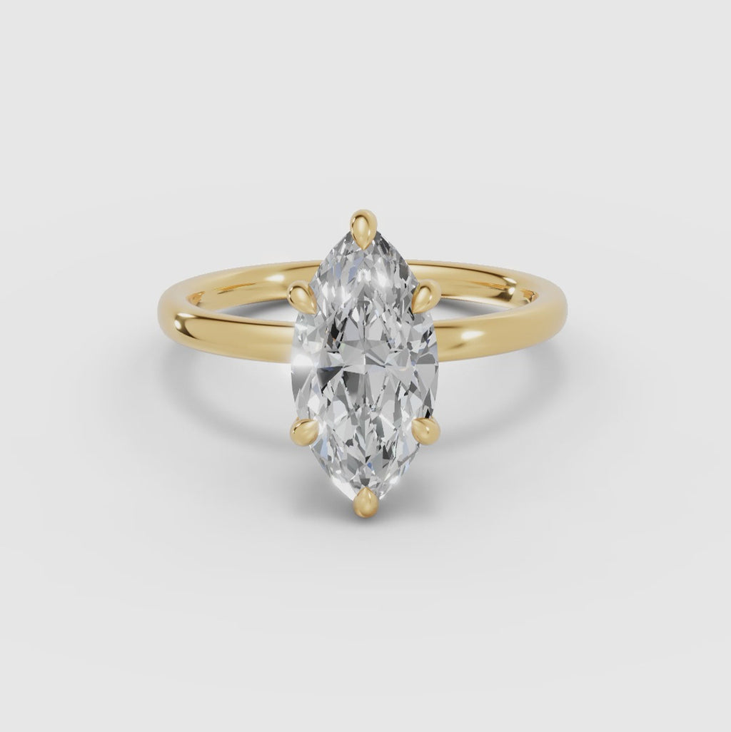 Versteckter Marquise-Halo-Solitärring | THEIA
