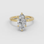 Vídeo 360° del anillo de compromiso THEIA solitario halo escondido marquesa en oro amarillo
