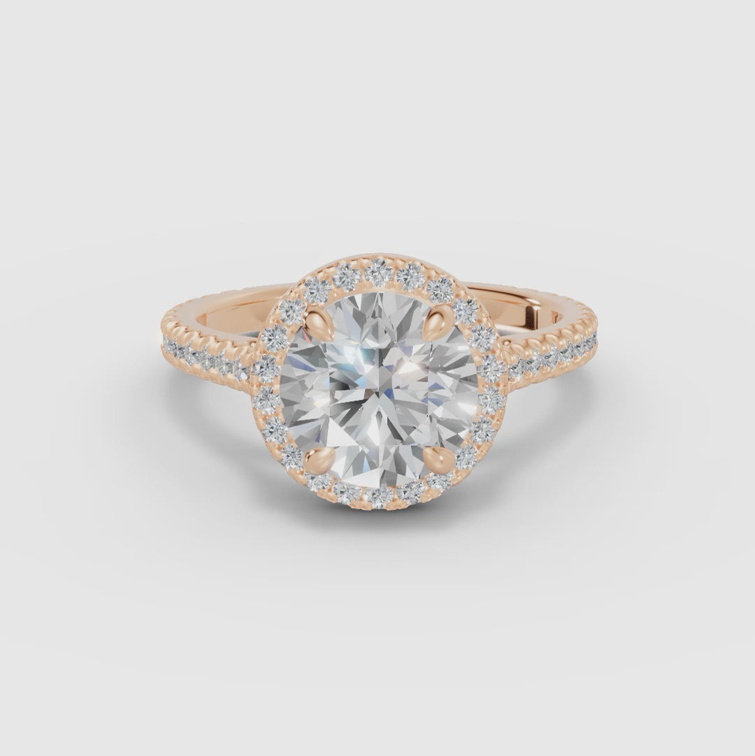 HELIA | Anillo halo brillante con catedral