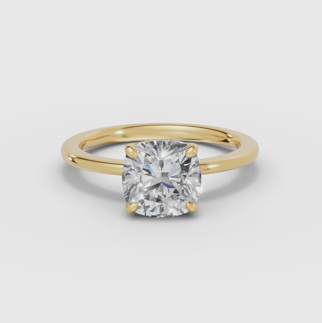 Anillo cojín con engaste floral | FLORA