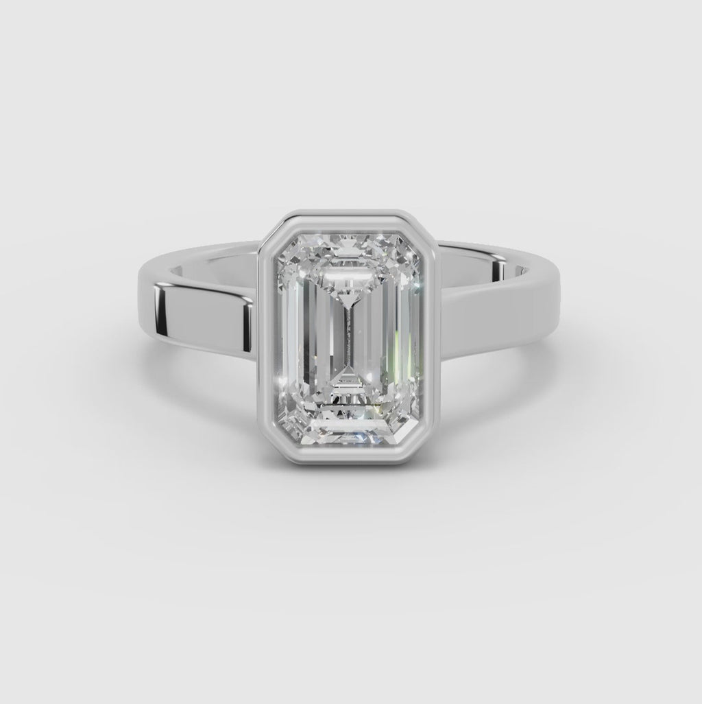 Ring Solitaire Smaragd eingefasst | HERA