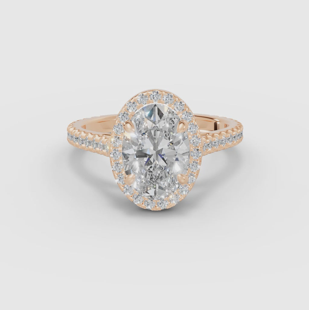 HELIA | Anillo halo oval con catedral