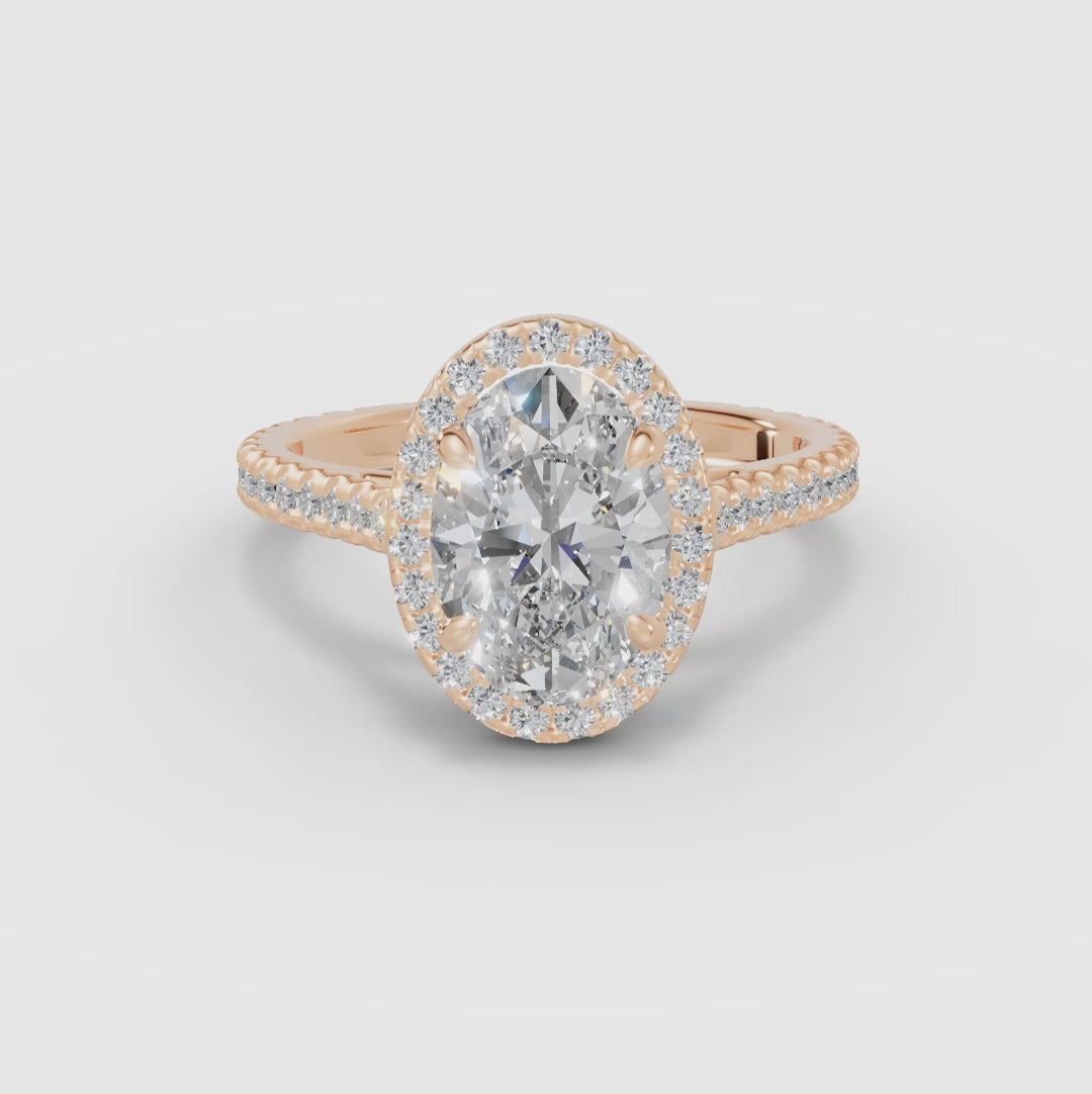 HELIA | Anillo halo oval con catedral