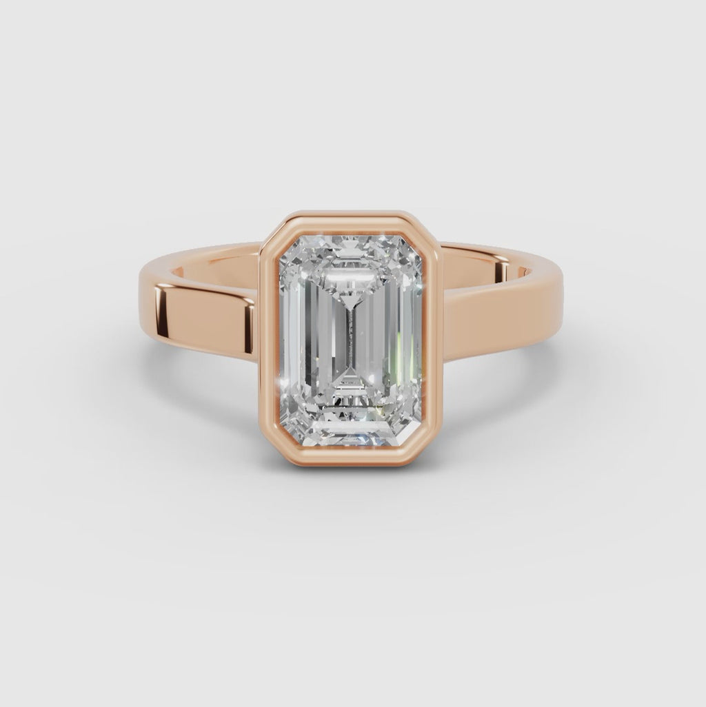 Ring Solitaire Smaragd eingefasst | HERA
