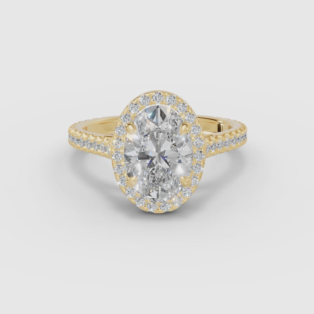 HELIA | Anillo halo oval con catedral