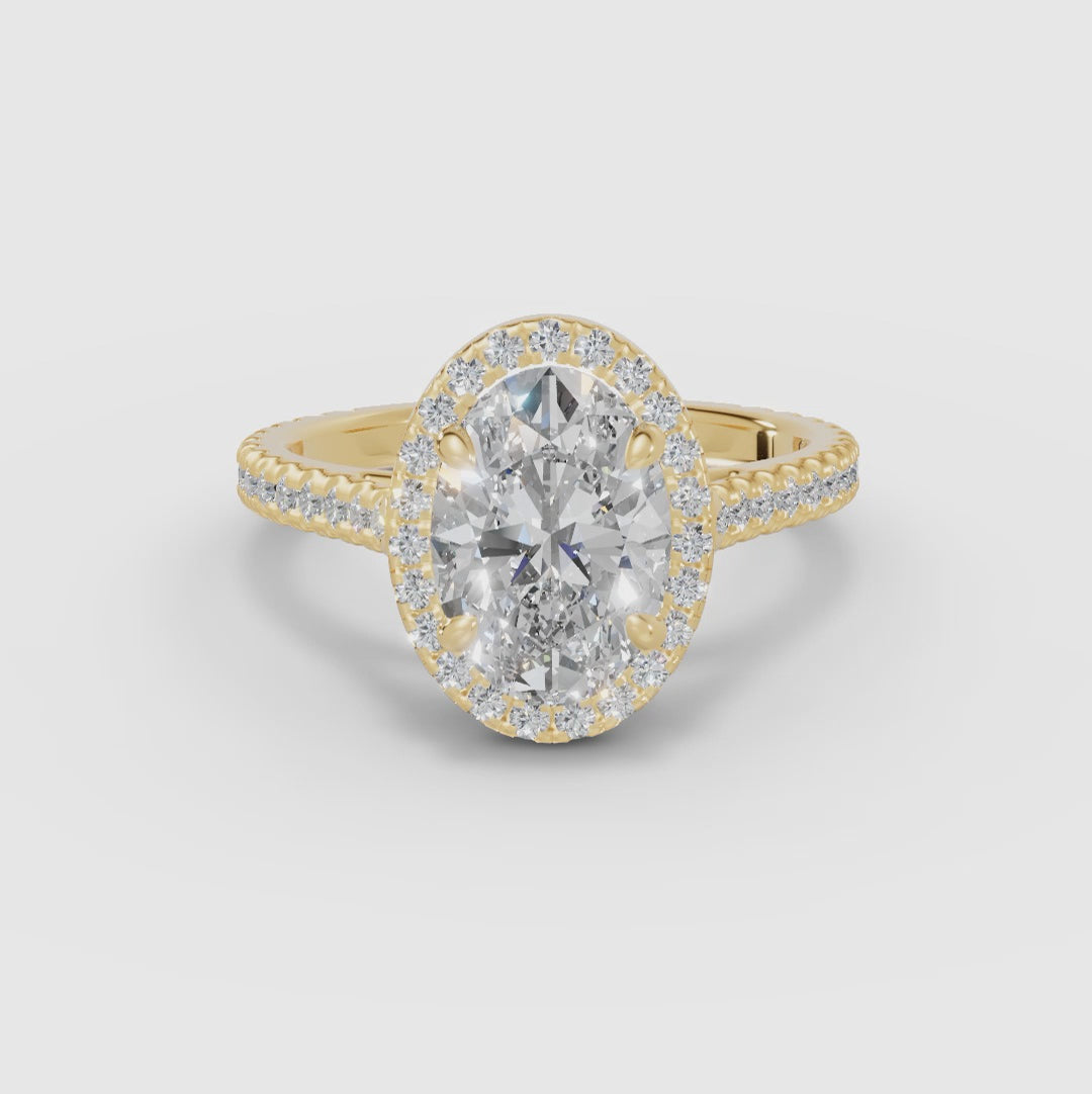 HELIA | Anillo halo oval con catedral