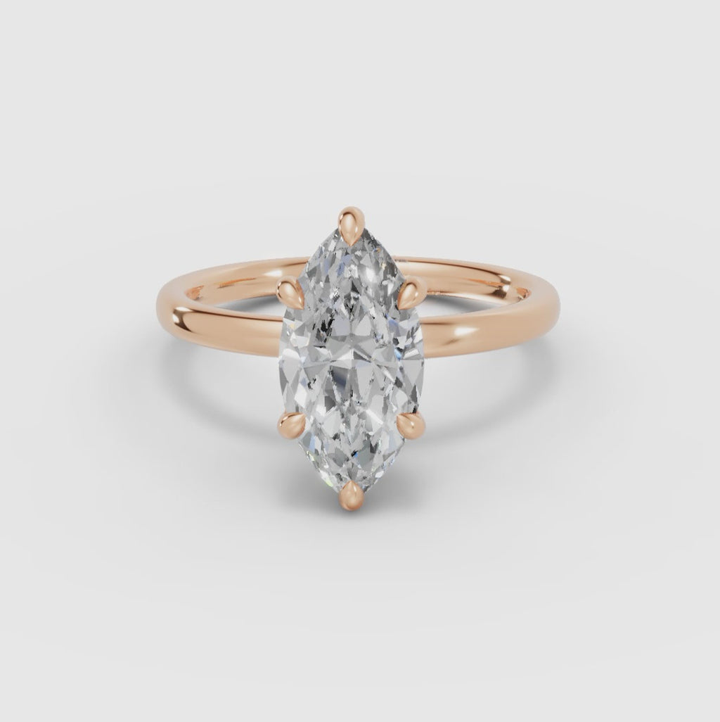 Versteckter Marquise-Halo-Solitärring | THEIA