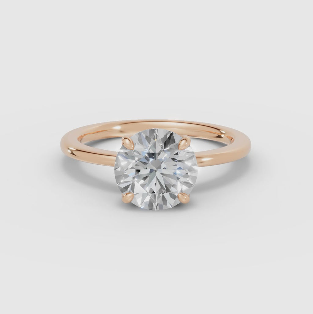 Anillo Compromiso Diamante Redondo | FLORA