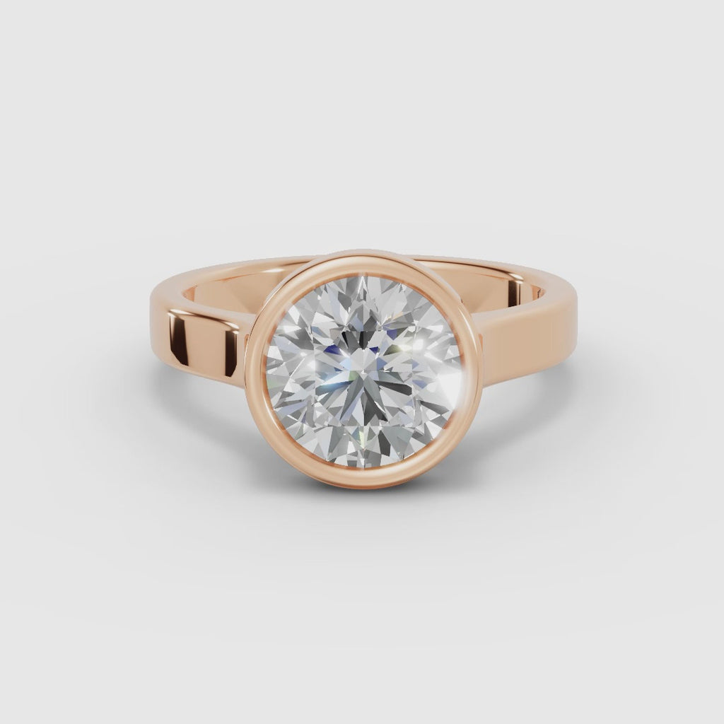 HERA | Anillo solitario brillante biselado