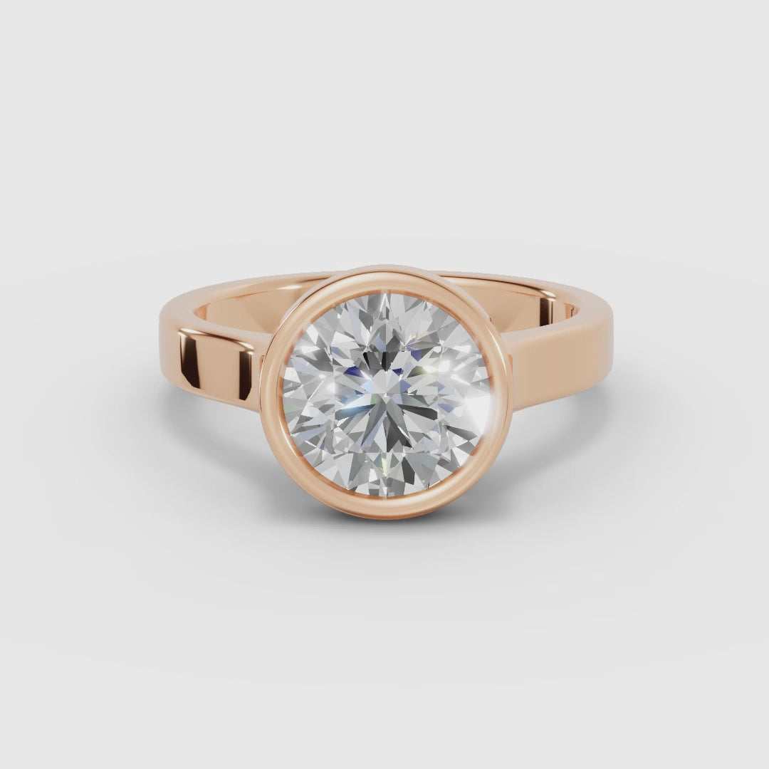 HERA | Anillo solitario brillante biselado