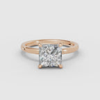 Vídeo 360° del anillo de compromiso GAIA solitario princesa en oro rosa