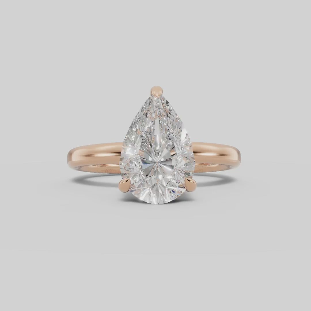 GAIA | Anillo solitario pera