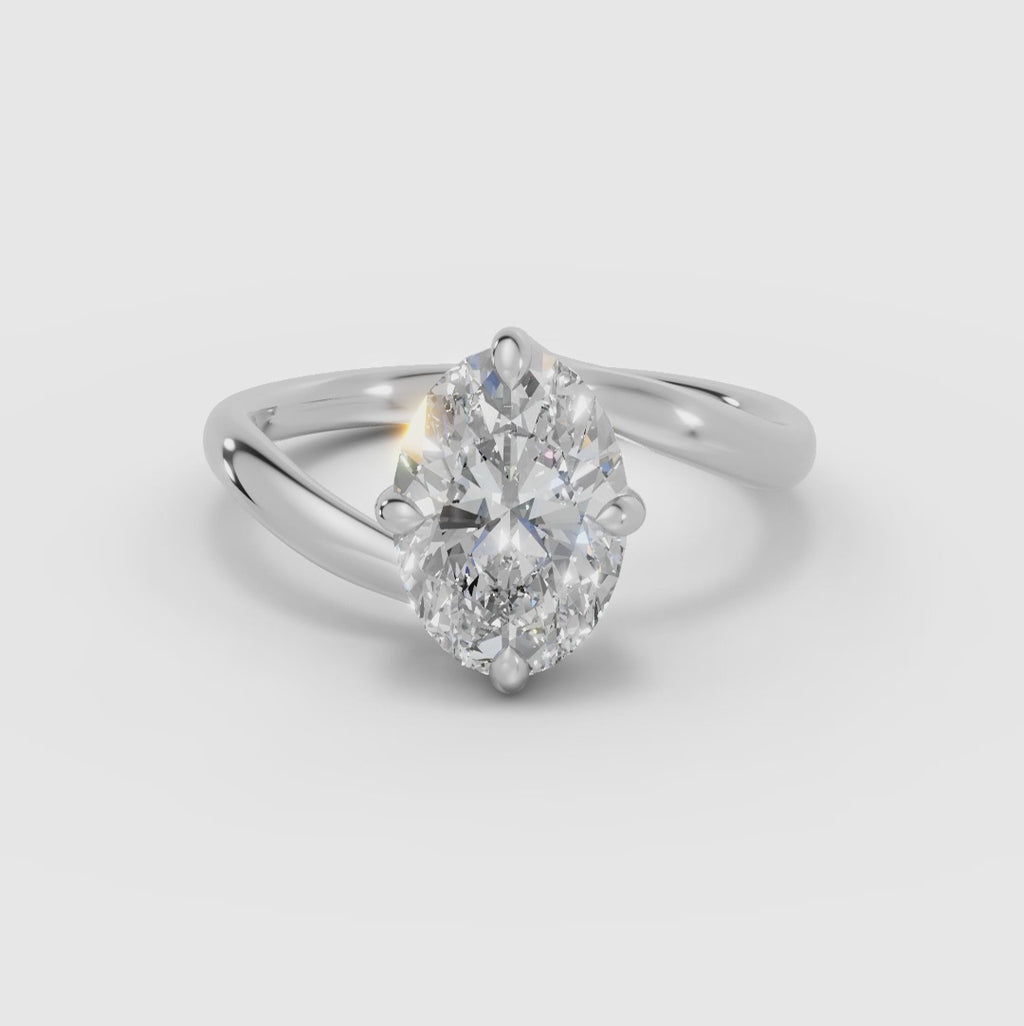 Anillo oval con engaste compás bypass | AXIS