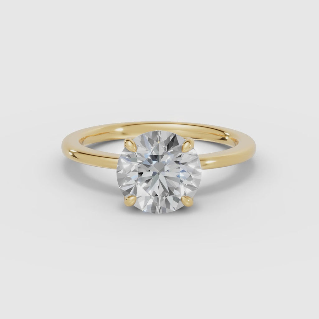 Anillo Compromiso Diamante Redondo | FLORA