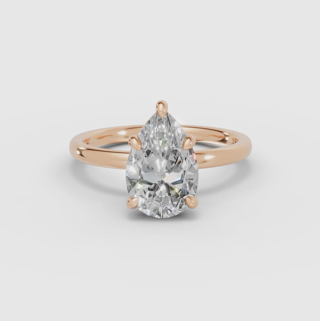 GAIA | Anillo solitario pera