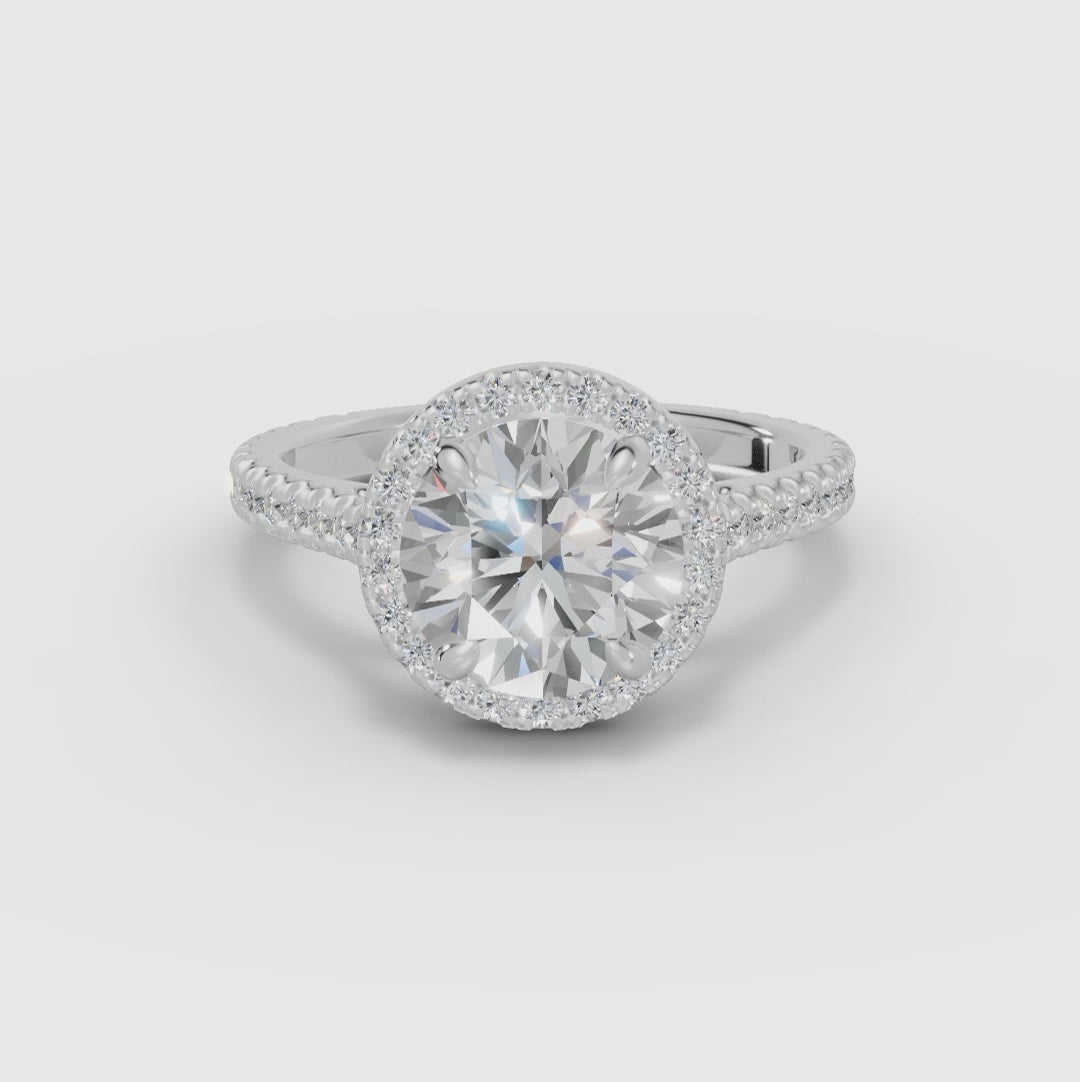 HELIA | Anillo halo brillante con catedral