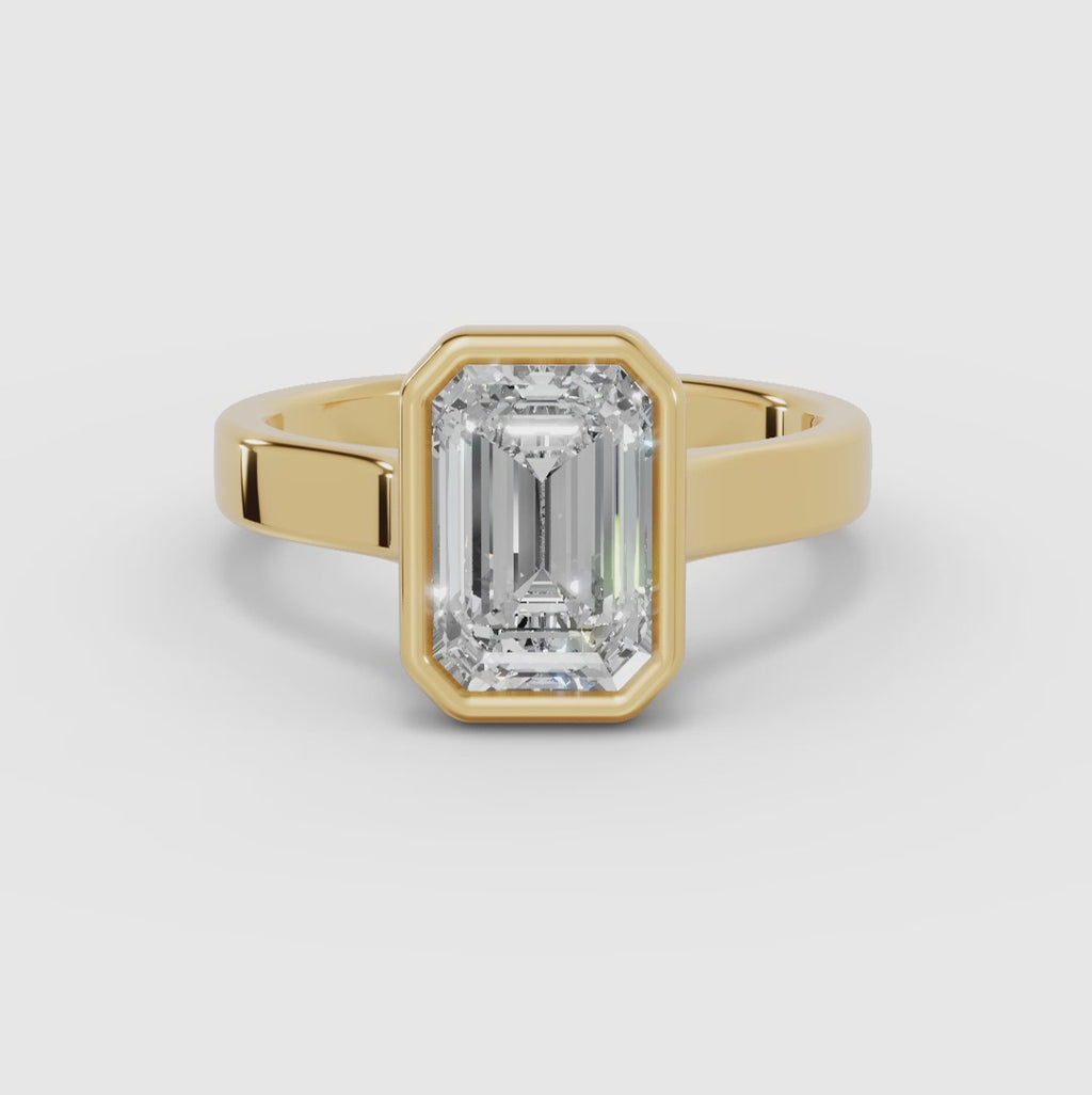 Ring Solitaire Smaragd eingefasst | HERA