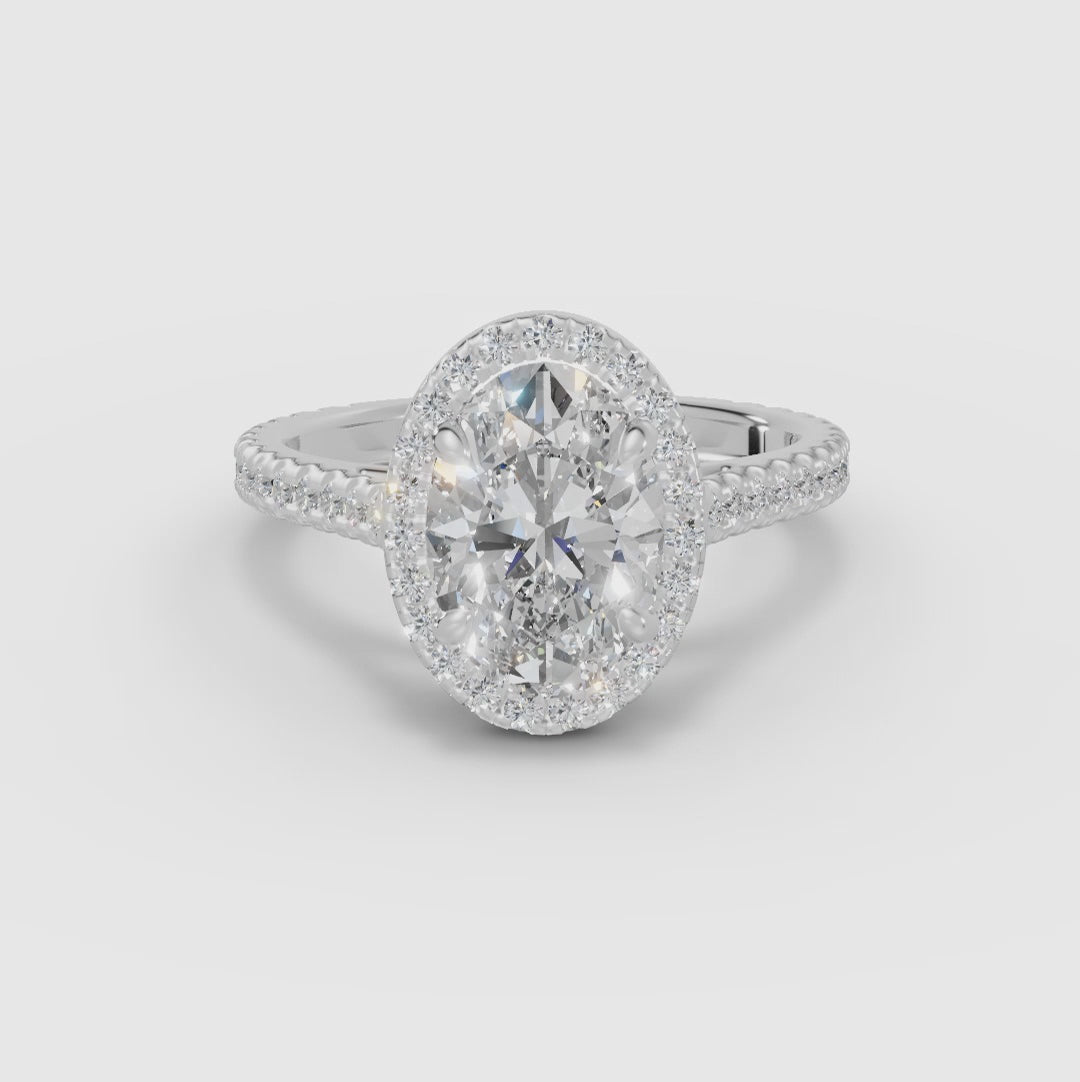 HELIA | Anillo halo oval con catedral