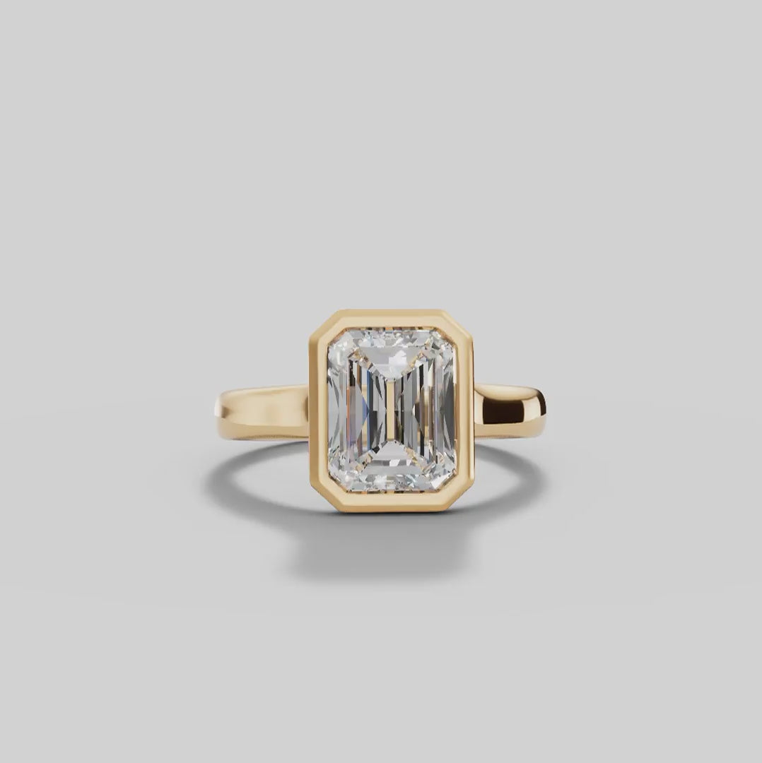 HERA | Anillo solitario esmeralda biselado