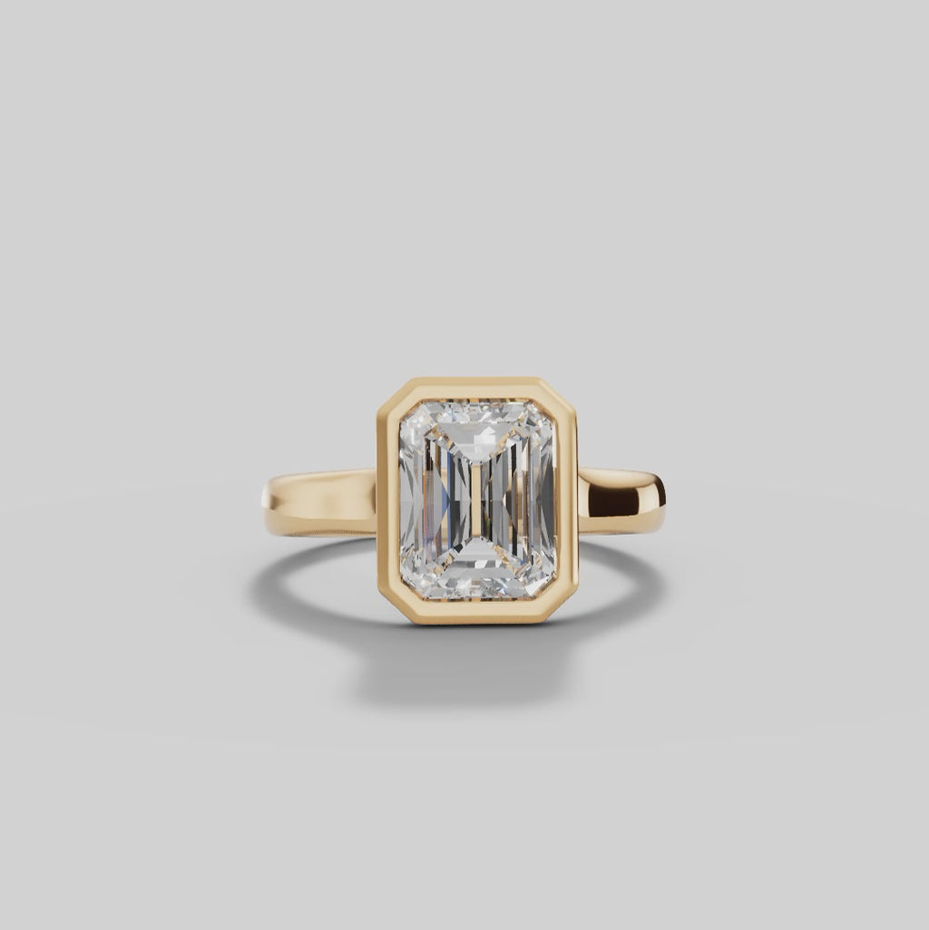 HERA | Anillo solitario esmeralda biselado