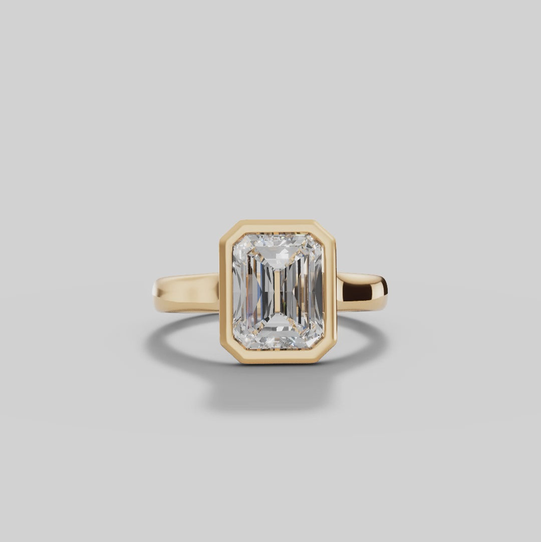 HERA | Anillo solitario esmeralda biselado