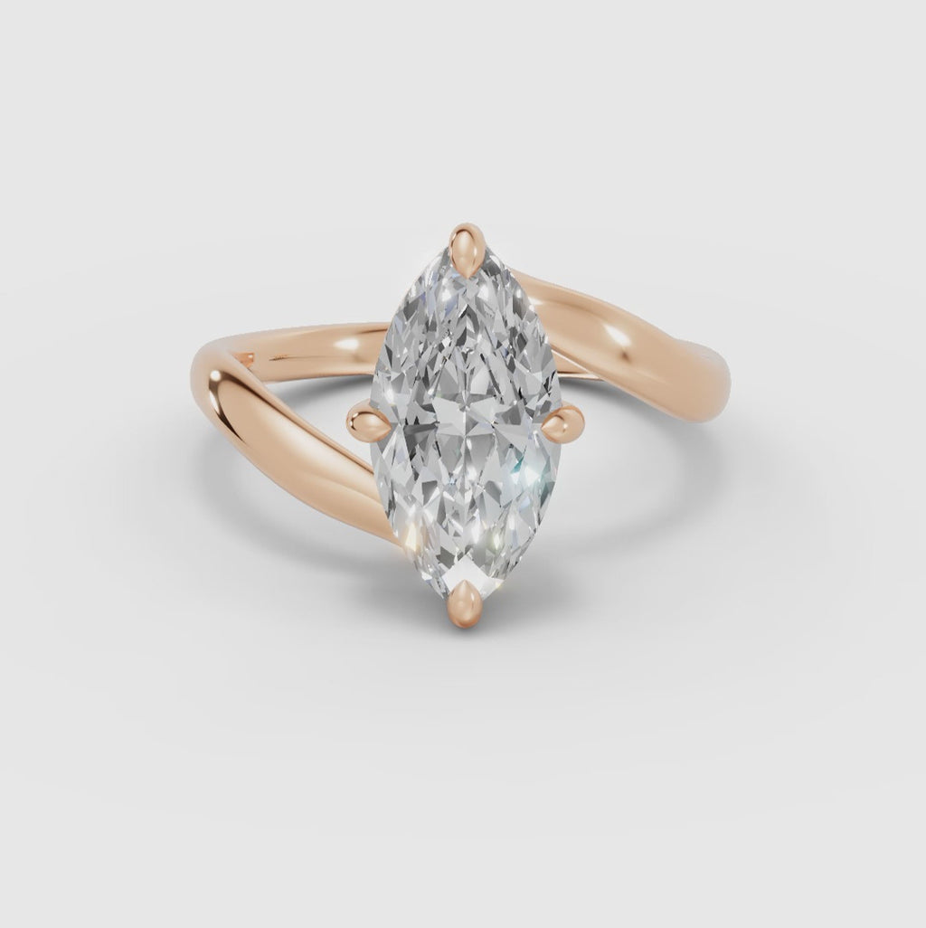 Marquise-Ring mit Bypass-Kompassfassung | AXIS