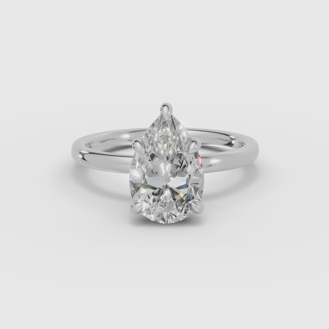 GAIA | Anillo solitario pera