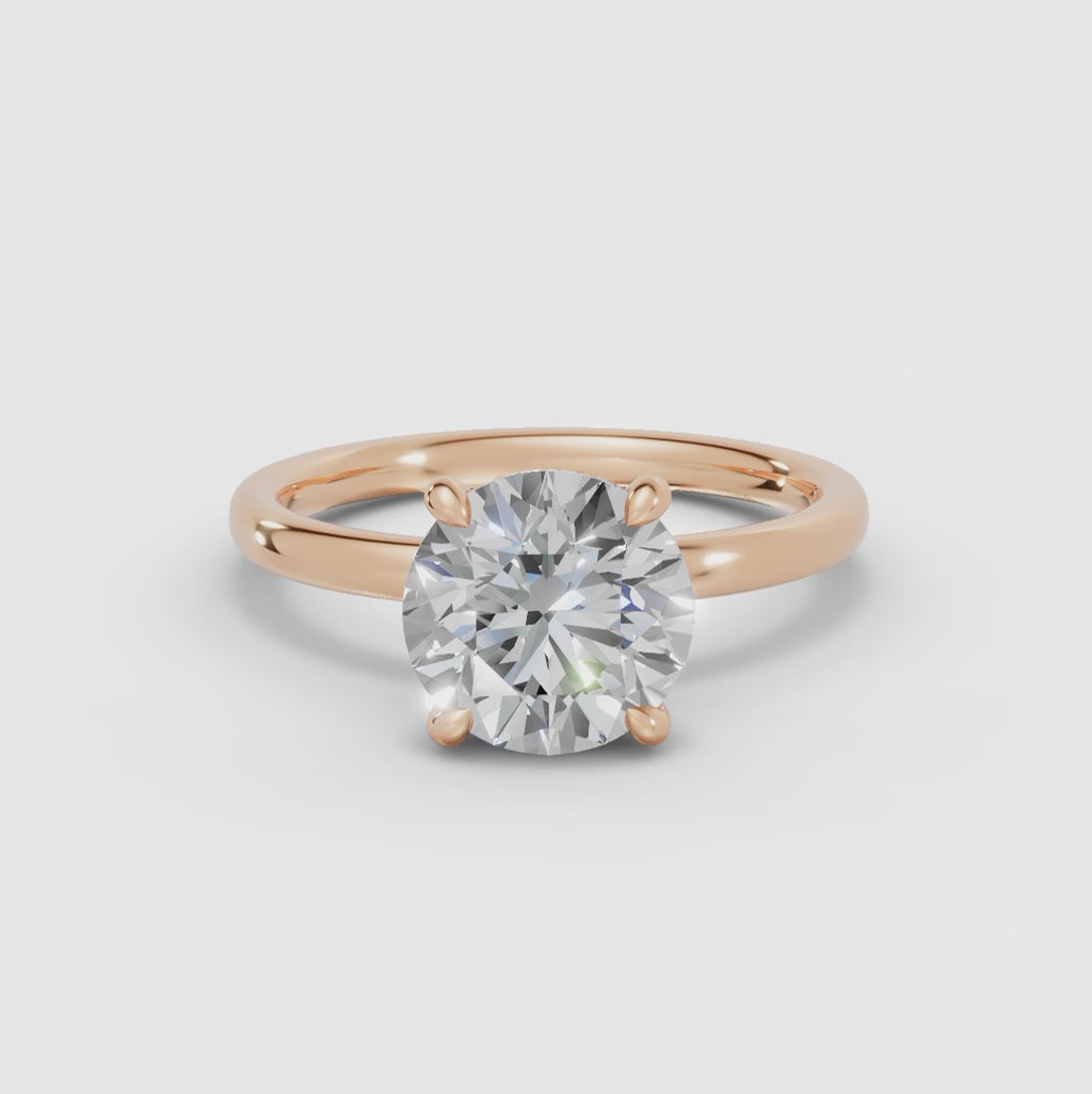 THEIA | Anillo solitario halo escondido brillante