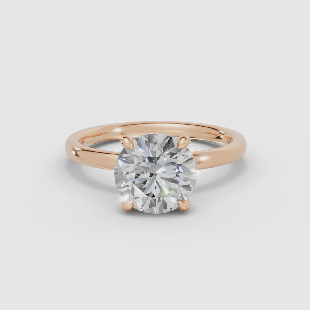 THEIA | Anillo solitario halo escondido brillante