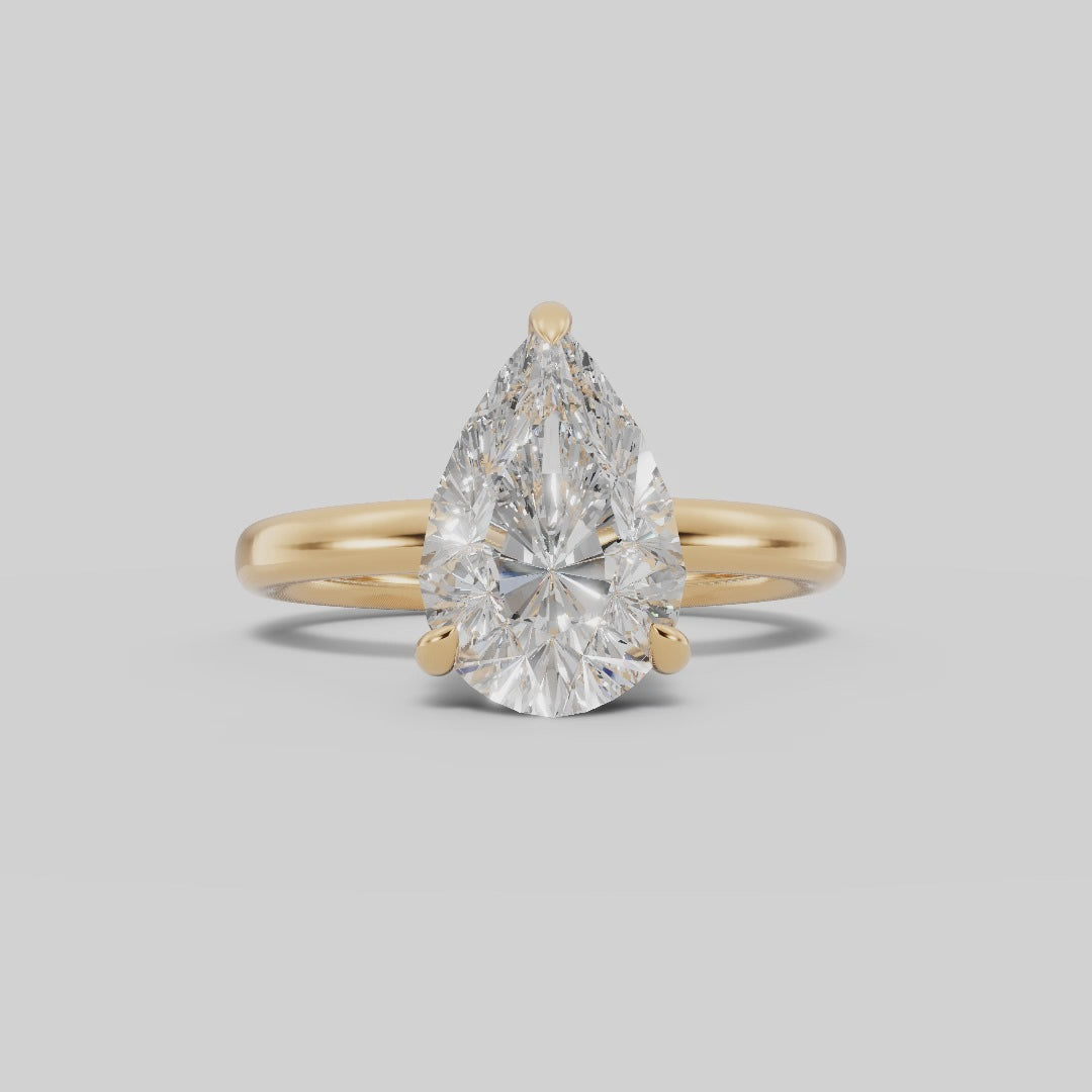 GAIA | Anillo solitario pera