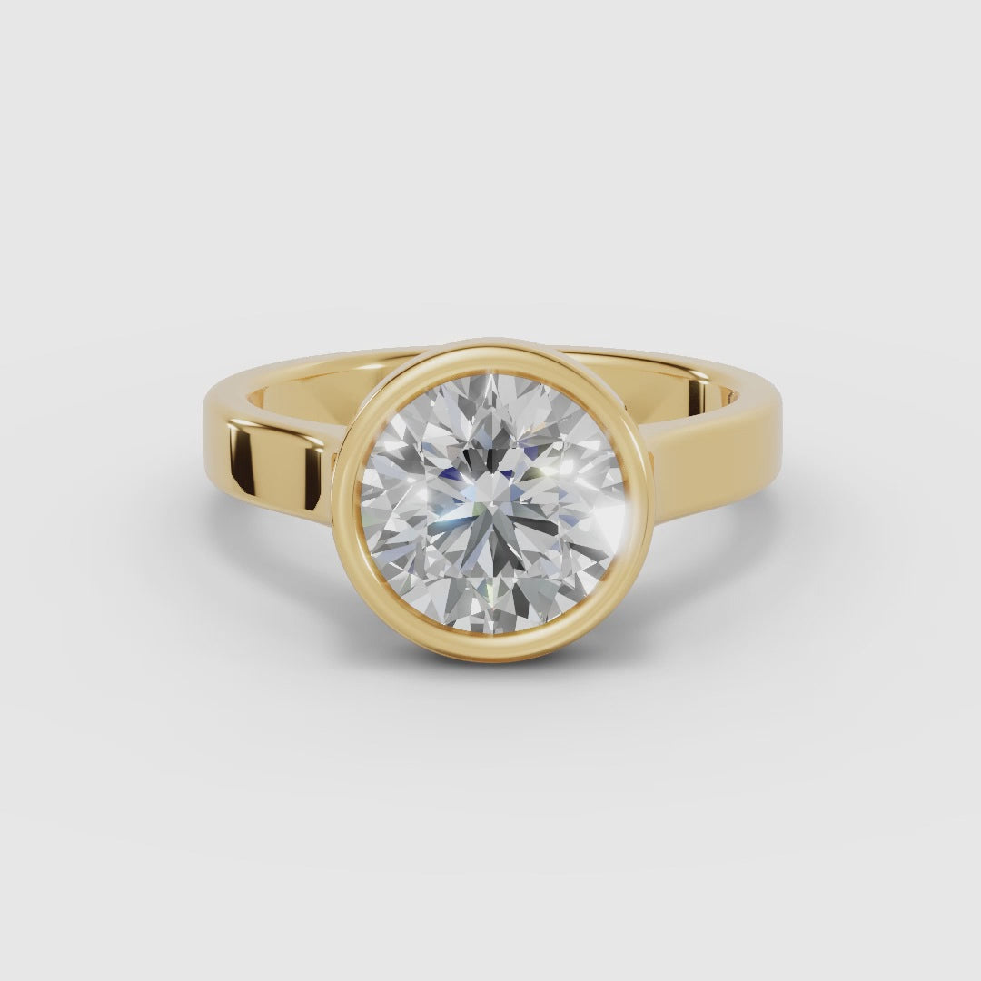 HERA | Anillo solitario brillante biselado