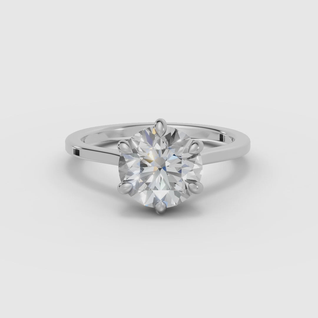 MAGNOLIA | Anillo solitario brillante engaste floral