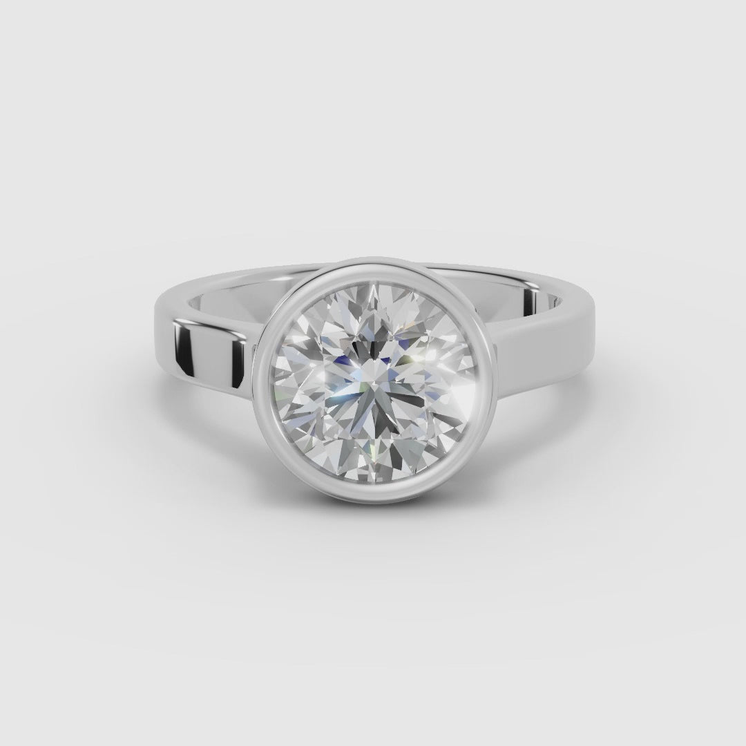 HERA | Anillo solitario brillante biselado