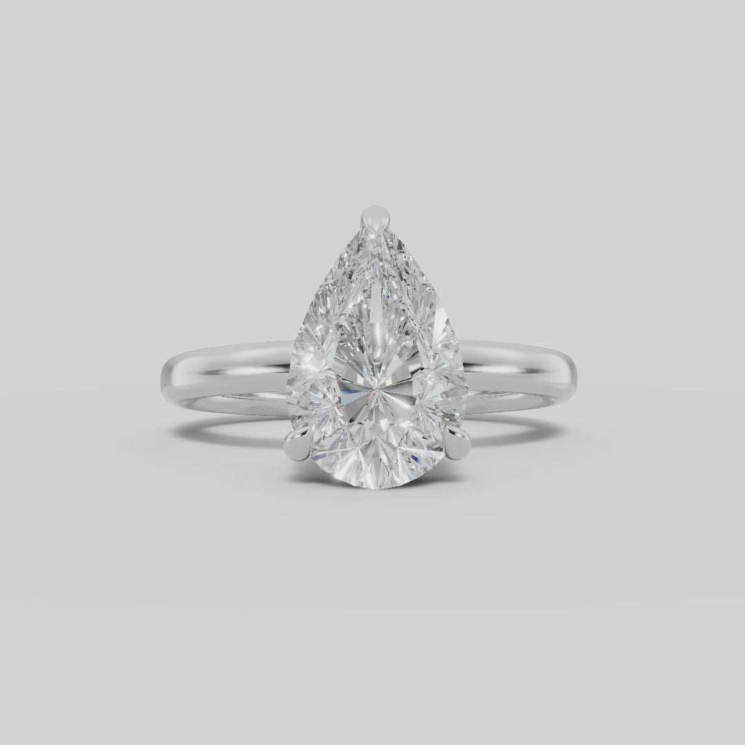 GAIA | Anillo solitario pera