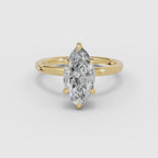 Vídeo 360° del anillo de compromiso GAIA solitario marquesa en oro amarillo