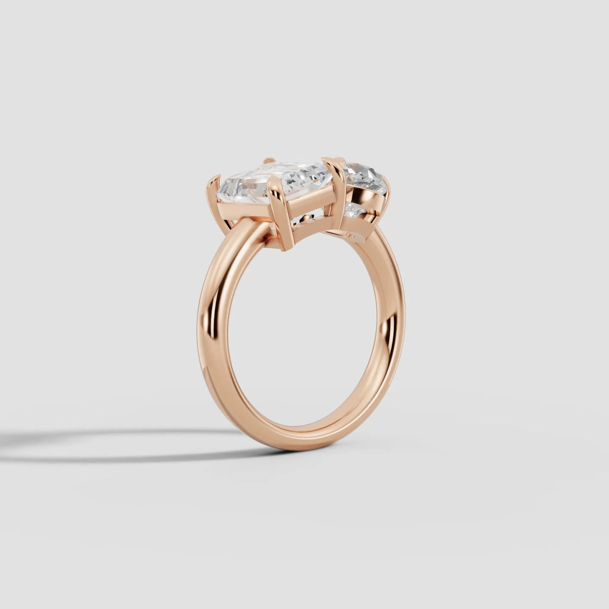 ROMEO&JULIET | Anillo moi et toi pera y esmeralda en oro platino moissanita diamante Oro rosa 14k - Anillo de compromiso personalizado BRAVORA Jewelry