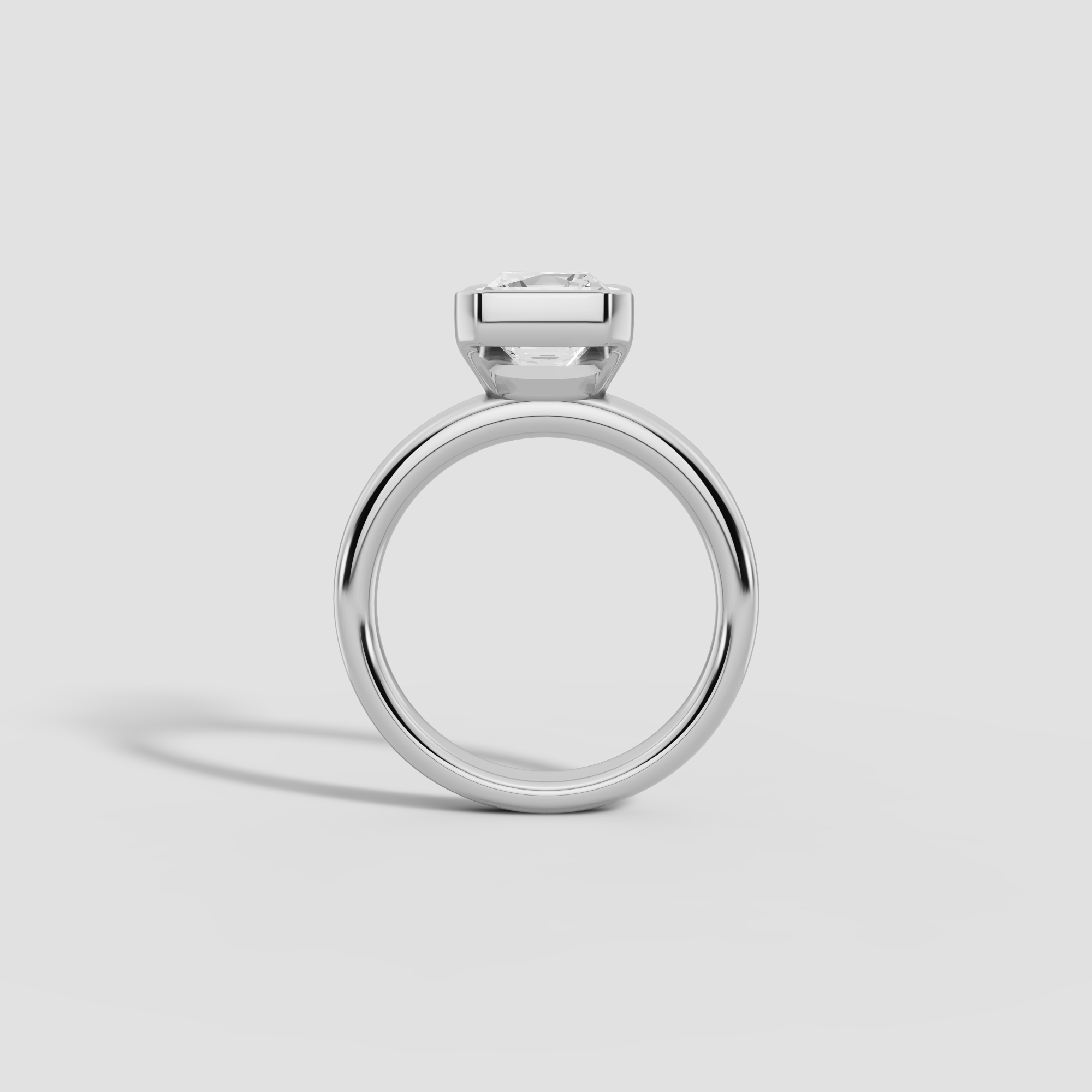 LYRIA | Anillo solitario radiante biselado parcial