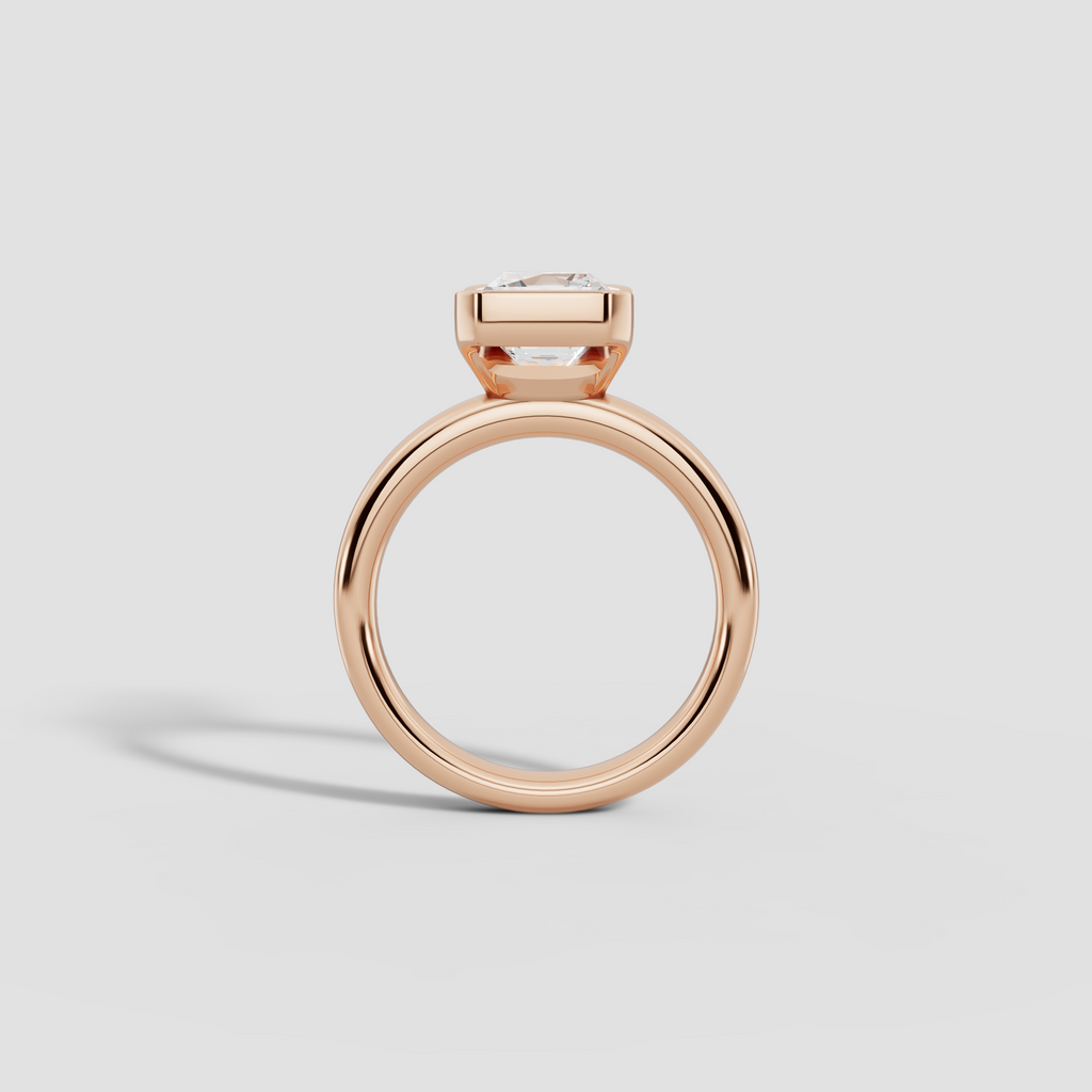 LYRIA | Anillo solitario radiante biselado parcial