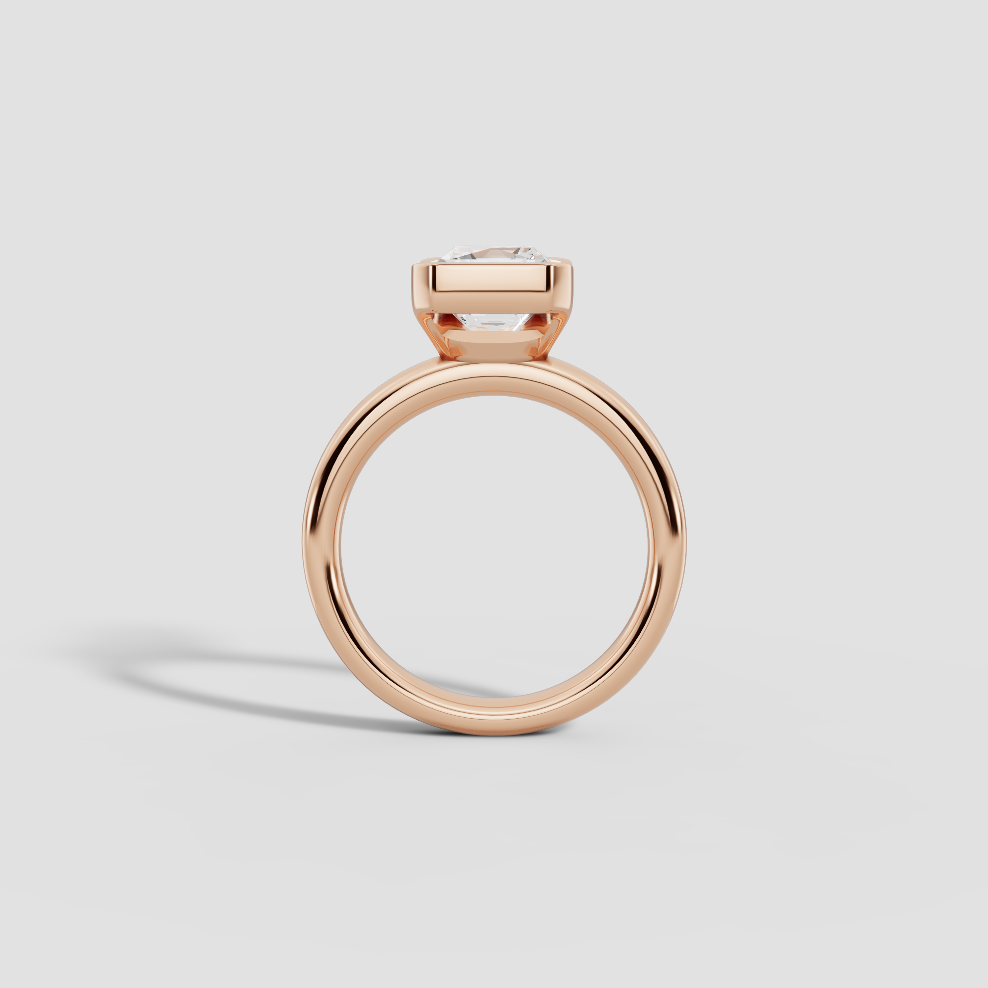 LYRIA | Anillo solitario radiante biselado parcial