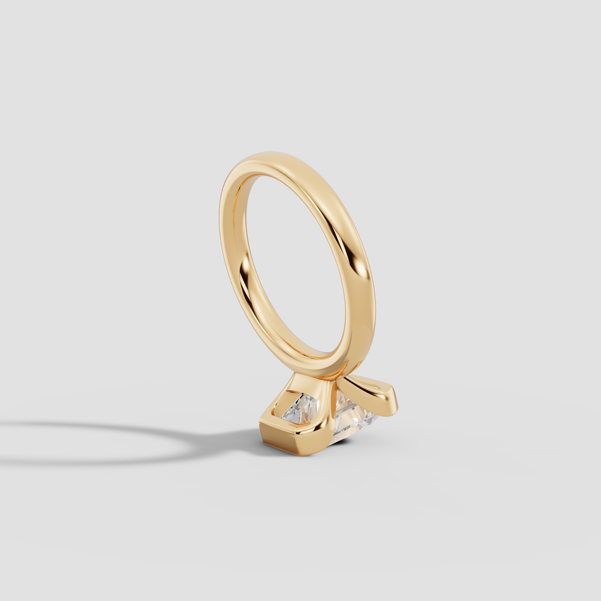 LYRIA | Anillo solitario radiante biselado parcial