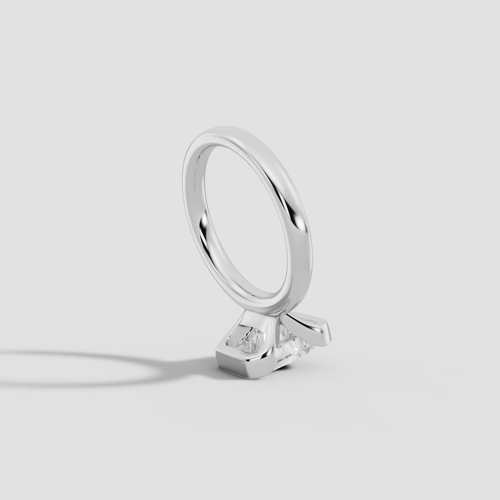 LYRIA | Anillo solitario radiante biselado parcial